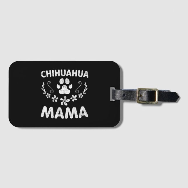 Etiqueta Para Maletas Chihuahua Mama (Anverso horizontal)