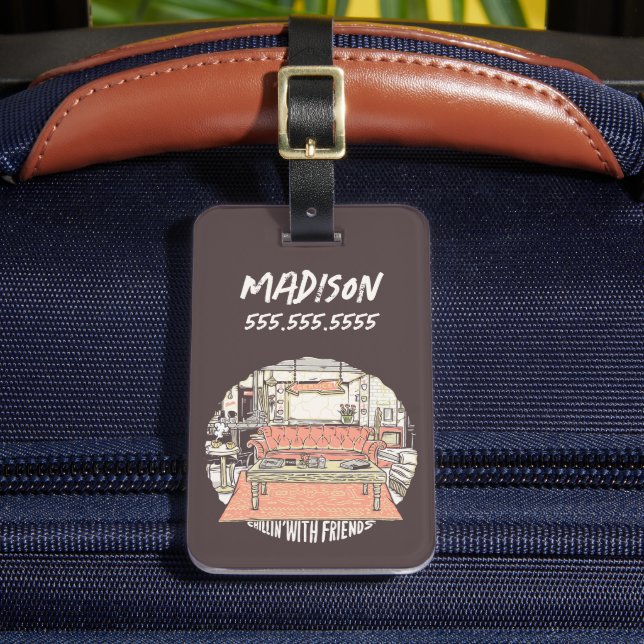 Etiqueta Para Maletas Chillin' con Personalizado FRIENDS™ (Anverso In situ 2)