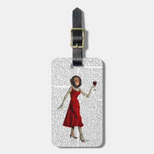 Etiqueta Para Maletas Chimpancé Con Vino