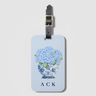 Etiqueta Para Maletas Chinoiserie Nantucket Blue Hydrangeas Luggage Tag