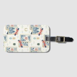 Etiqueta Para Maletas Chinoiserie personalizado Grandmillennial Mahjong