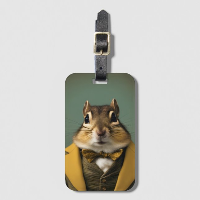 Etiqueta Para Maletas Chipmunk inteligente (Anverso vertical)