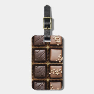 Etiqueta Para Maletas chocolate de lujo hecho a mano en una caja
