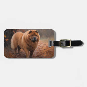Etiqueta Para Maletas Chow Chow en otoño se inspira en la caída de las h