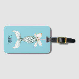 Etiqueta Para Maletas Christmas Mermaid Cream Bow