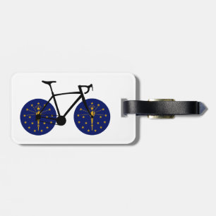 Etiqueta Para Maletas Ciclismo con bandera de Indiana