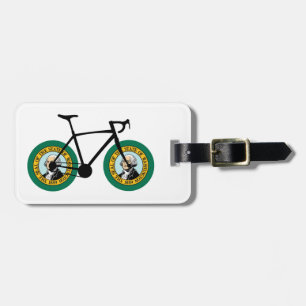 Etiqueta Para Maletas Ciclismo con bandera de Washington
