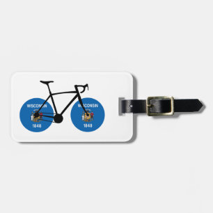 Etiqueta Para Maletas Ciclismo de bandera de Wisconsin