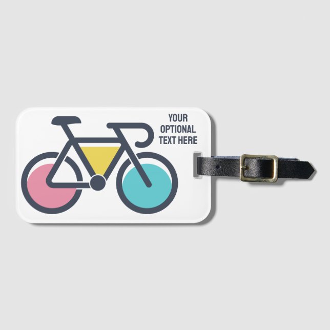 Etiqueta Para Maletas Ciclismo de texto personalizado (Anverso horizontal)