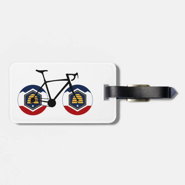 Etiqueta Para Maletas Ciclismo Utah Flag (Atrás Horizontal)