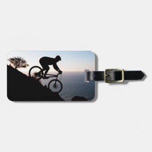 Etiqueta Para Maletas Ciclista de montaña. Cabeza de León, Ciudad del Ca