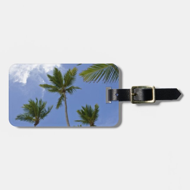 Etiqueta Para Maletas Cielo azul y palmeras (Frente Horizontal)