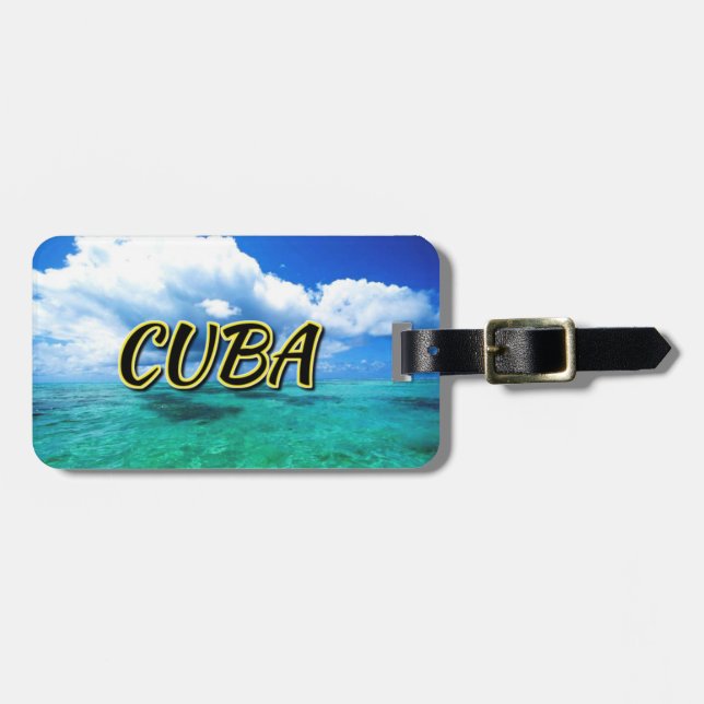 Etiqueta Para Maletas Cielo de mar de Cuba (Frente Horizontal)