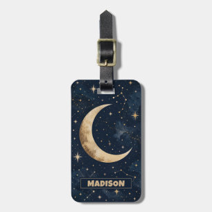 Etiqueta Para Maletas Cielo Espacial Cosmos Personalizado Estrellas Luna