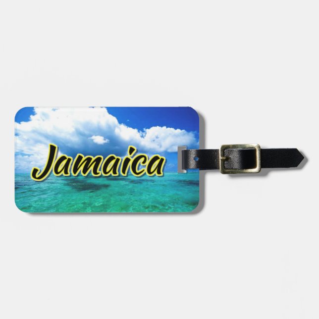 Etiqueta Para Maletas Cielo marino de Jamaica (Frente Horizontal)