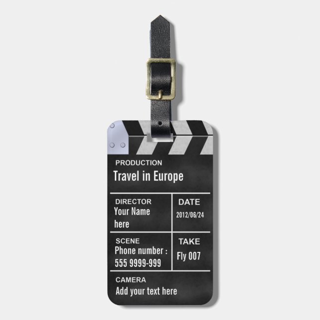 Etiqueta Para Maletas cine del clapperboard (Frente Vertical)