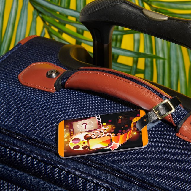 Etiqueta Para Maletas Cinematic Film Reel and Clapperboard (Subido por el creador)