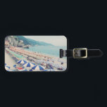 Etiqueta Para Maletas Cinque Terre Italia Fun Beach Scene Travel Photo<br><div class="desc">Una hermosa vista del paisaje de la preciosa playa,  el océano azul y las montañas en Monterosso al Mare,  Cinque Terre,  Italia,  mostrando a las familias disfrutando de un divertido día soleado en el mar. Fotografía de viajes y playa.</div>