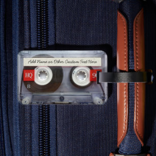 Etiqueta Para Maletas Cinta cassette divertida de 80, personalizada