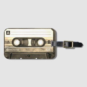 Etiqueta Para Maletas Cinta de casete compacto antigua retro vintage