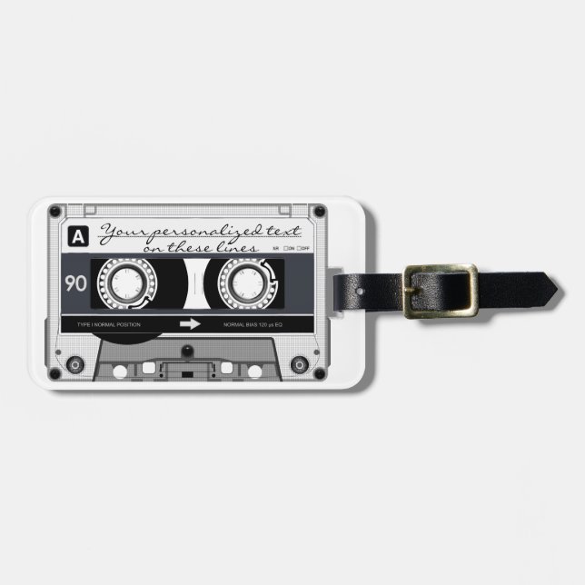 Etiqueta Para Maletas Cinta de cassette - negro - (Frente Horizontal)