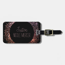 Etiqueta Para Maletas Círculo Purpurina rosado