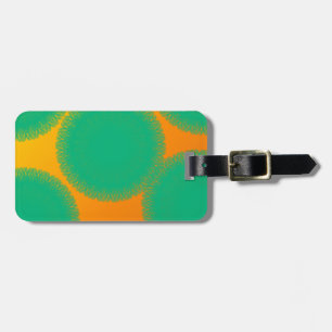 Etiqueta Para Maletas círculo verde en naranja amarillento