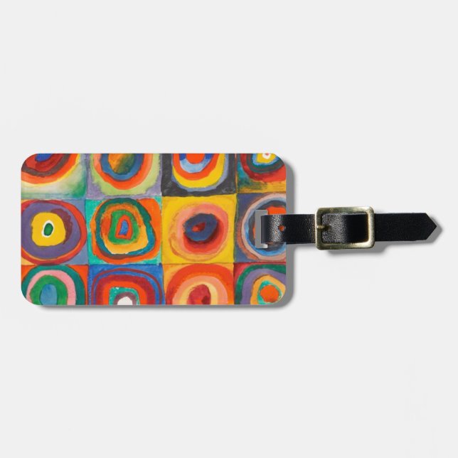 Etiqueta Para Maletas Círculos Concéntricos de las plazas de Kandinsky (Frente Horizontal)