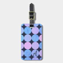 Círculos de Monograma de Azul, Púrpura y Rosa