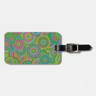 Etiqueta Para Maletas círculos retro