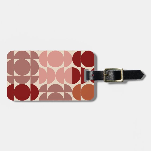 Etiqueta Para Maletas Círculos y semicírculos de cimarrones modernos de  (Frente Horizontal)