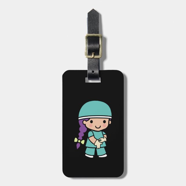 Etiqueta Para Maletas Cirujano lindo en escrutinio (Frente Vertical)