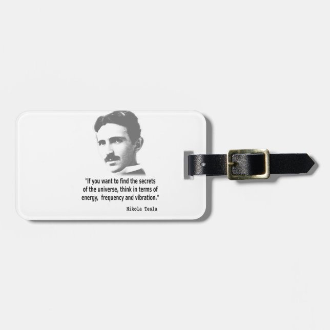 Etiqueta Para Maletas Cita De Nikola Tesla (Frente Horizontal)