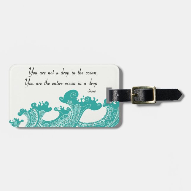 Etiqueta Para Maletas cita de Rumi Ocean (Frente Horizontal)