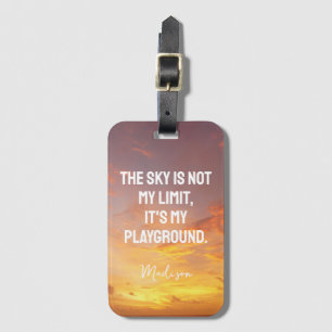 Etiqueta Para Maletas Cita de Sky de nombre personalizado