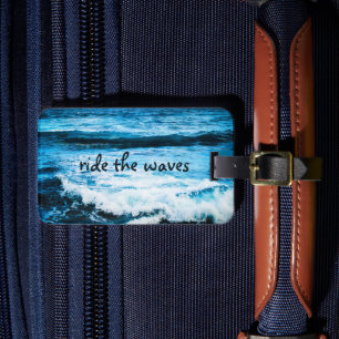 Etiqueta Para Maletas Cita de Waves en el océano Turquesa de Hawái