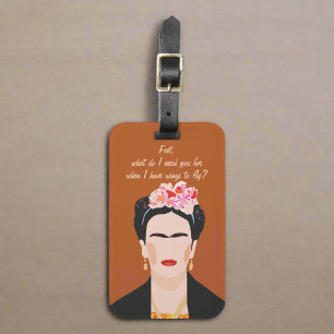 Etiqueta Para Maletas Cita inspiradora de mujeres del Ilustracion Frida 