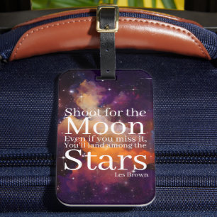 Etiqueta Para Maletas Cita Inspiradora de Nebula, Naranja púrpura