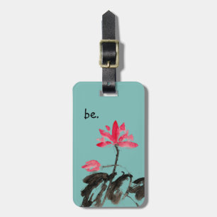 Etiqueta Para Maletas Cita sencilla inspiradora Chinoiserie Floral Lotus