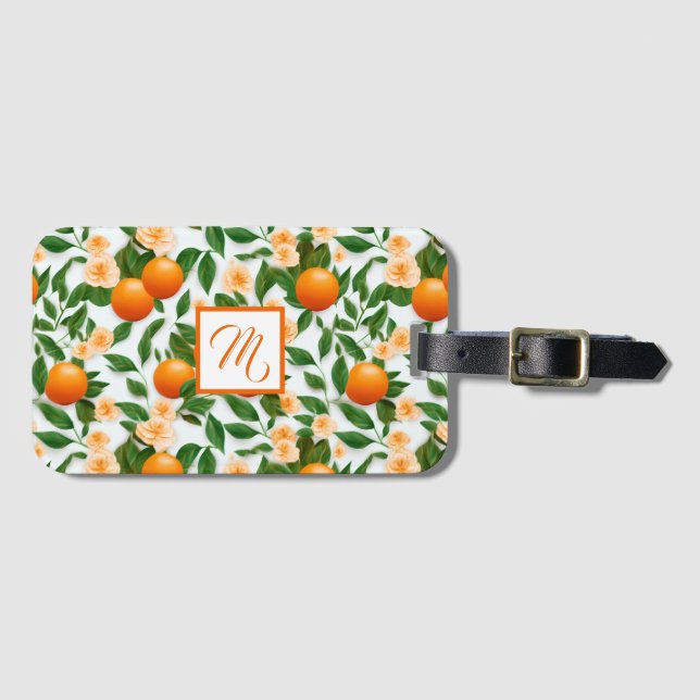 Etiqueta Para Maletas Citrus Blossom Monogramado (Anverso horizontal)