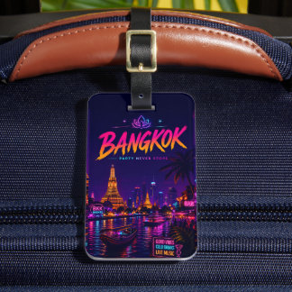 Etiqueta Para Maletas Ciudad de fiesta personalizada Tailandia Bangkok