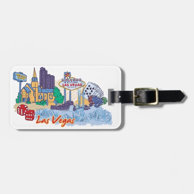 Etiqueta Para Maletas Ciudad famosa de Las Vegas (Frente Horizontal)