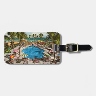 Etiqueta Para Maletas Ciudad - Miami FL - Sentado junto a la piscina 194