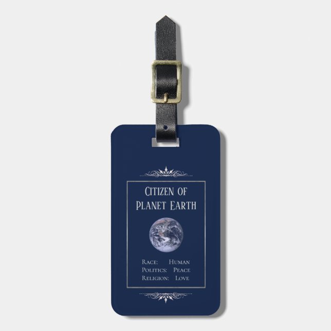 Etiqueta Para Maletas Ciudadano del Planeta Tierra (Frente Vertical)