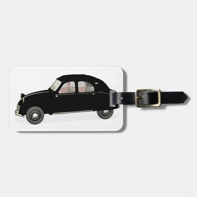 Etiqueta Para Maletas Ciudadano negro 2CV (Frente Horizontal)