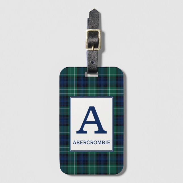 Etiqueta Para Maletas Clan Abercrombie Tartan Monogrammed (Anverso vertical)