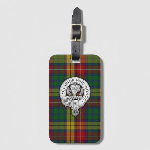 Etiqueta Para Maletas Clan Buchanan Escudo y Tartán