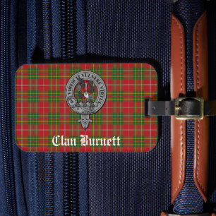 Etiqueta Para Maletas Clan Burnett Escudo Badge & Tartán