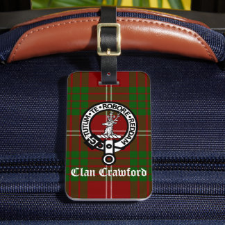 Etiqueta Para Maletas Clan Crawford Escudo Tartan