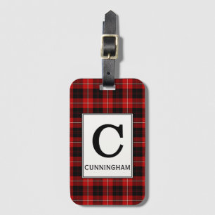 Etiqueta Para Maletas Clan Cunningham Tartan Monogrammed